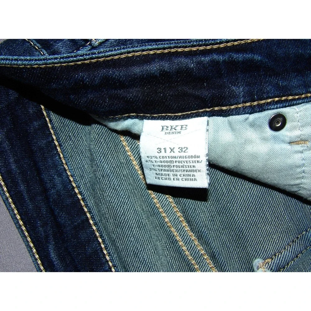 BKE PAYTON Universal Fit Stretch Mid-Rise Straight Leg Denim Jeans Women's 34